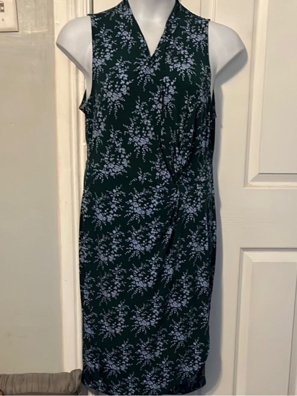 Lark & Ro Floral Sleeveless Dress - Green